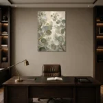 Soft Sage Eucalyptus Wall Art Canvas Print displayed in a contemporary gallery-inspired room