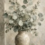 Ceramic Vase Eucalyptus Wall Art Canvas Print