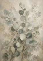 Ivory Sage Eucalyptus Wall Art Canvas Print