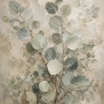 Ivory Sage Eucalyptus Wall Art Canvas Print