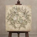 Eucalyptus Wreath Eucalyptus Wall Art Canvas Print displayed on a studio easel