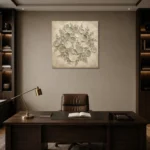 Eucalyptus Wreath Eucalyptus Wall Art Canvas Print displayed in a contemporary gallery-inspired room