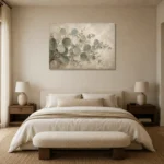 Sweeping Sage Eucalyptus Wall Art Canvas Print showcased in an elegant minimalist interior