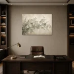 Trailing Branch Eucalyptus Wall Art Canvas Print displayed in a contemporary gallery-inspired room