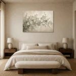 Trailing Branch Eucalyptus Wall Art Canvas Print showcased in an elegant minimalist interior