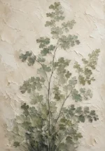 Textured Maidenhair Fern Wall Art Canvas Print