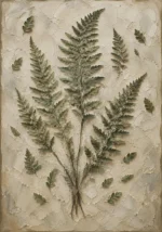 Textured Woodland Fern Wall Art Canvas Print