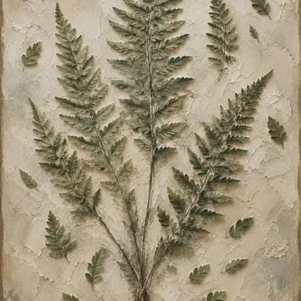 Textured Woodland Fern Wall Art Canvas Print