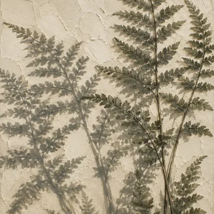 Shadowed Fern Silhouette Wall Art Canvas Print
