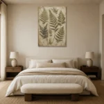Pressed Herbarium Fern Wall Art Canvas Print showcased in an elegant minimalist interior