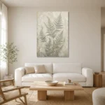Silver Sage Fern Wall Art Canvas Print styled in a refined neutral interior