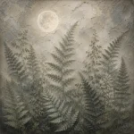 Moonlit Forest Fern Wall Art Canvas Print