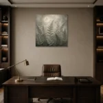 Moonlit Forest Fern Wall Art Canvas Print displayed in a contemporary gallery-inspired room