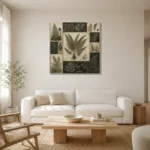 Herbarium Gallery Fern Wall Art Canvas Print styled in a refined neutral interior