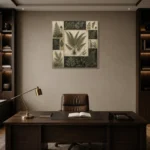 Herbarium Gallery Fern Wall Art Canvas Print displayed in a contemporary gallery-inspired room