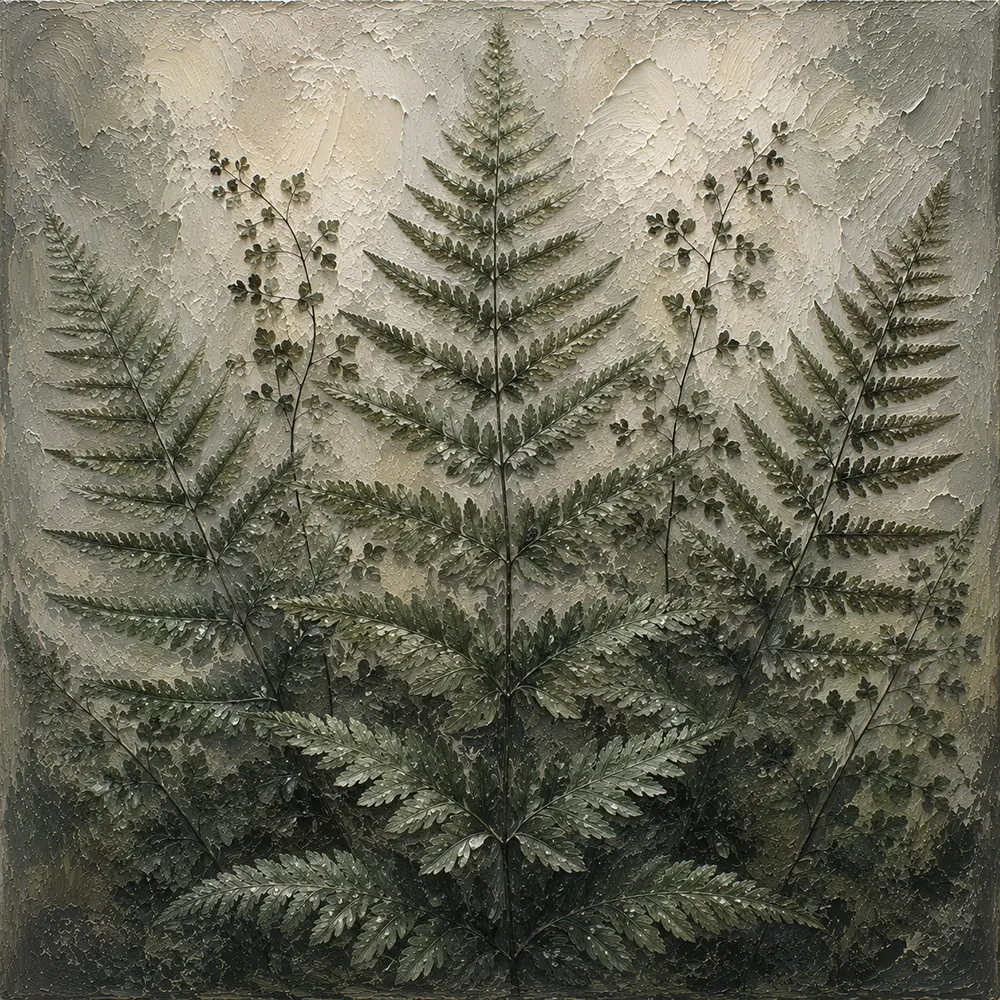 Dewlit Forest Fern Wall Art Canvas Print
