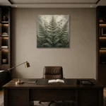 Dewlit Forest Fern Wall Art Canvas Print displayed in a contemporary gallery-inspired room