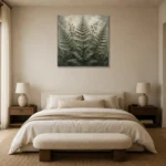 Dewlit Forest Fern Wall Art Canvas Print showcased in an elegant minimalist interior
