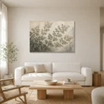 Branching Maidenhair Fern Wall Art Canvas Print styled in a refined neutral interior