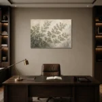 Branching Maidenhair Fern Wall Art Canvas Print displayed in a contemporary gallery-inspired room