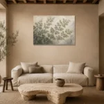 Branching Maidenhair Fern Wall Art Canvas Print presented in a sophisticated home setting
