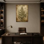 Fern Herbarium Wall Art Canvas Print displayed in a contemporary gallery-inspired room