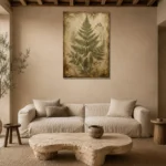 Fern Herbarium Wall Art Canvas Print presented in a sophisticated home setting