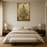 Fern Herbarium Wall Art Canvas Print showcased in an elegant minimalist interior