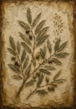 Olive Branch Herbarium Wall Art Canvas Print