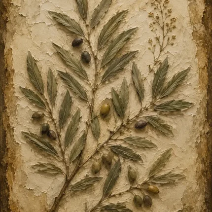 Olive Branch Herbarium Wall Art Canvas Print