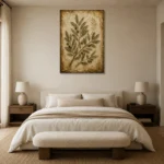 Olive Branch Herbarium Wall Art Canvas Print showcased in an elegant minimalist interior
