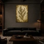Rosemary Herbarium Wall Art Canvas Print shown in a warm modern interior