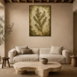 Rosemary Herbarium Wall Art Canvas Print presented in a sophisticated home setting