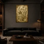 Wild Botanical Herbarium Wall Art Canvas Print shown in a warm modern interior