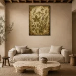 Wild Botanical Herbarium Wall Art Canvas Print presented in a sophisticated home setting