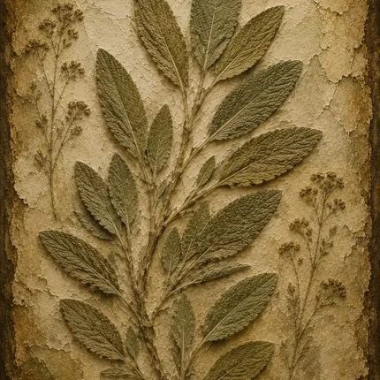 Sage Herbarium Wall Art Canvas Print