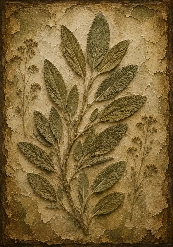 Sage Herbarium Wall Art Canvas Print