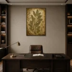Sage Herbarium Wall Art Canvas Print displayed in a contemporary gallery-inspired room