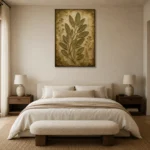 Sage Herbarium Wall Art Canvas Print showcased in an elegant minimalist interior