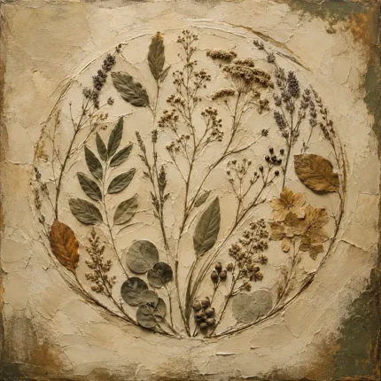 Pressed Wildflower Herbarium Wall Art Canvas Print