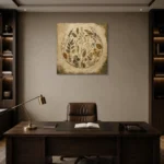 Pressed Wildflower Herbarium Wall Art Canvas Print displayed in a contemporary gallery-inspired room