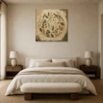Pressed Wildflower Herbarium Wall Art Canvas Print showcased in an elegant minimalist interior
