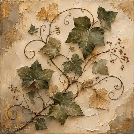 Ivy Vine Herbarium Wall Art Canvas Print