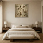 Dried Seed Pods Herbarium Wall Art Canvas Print showcased in an elegant minimalist interior