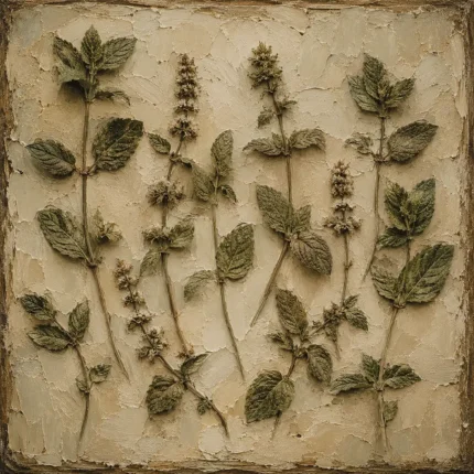 Mint Herbarium Wall Art Canvas Print