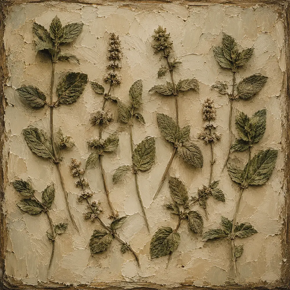 Mint Herbarium Wall Art Canvas Print