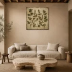 Mint Herbarium Wall Art Canvas Print presented in a sophisticated home setting