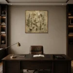 Medicinal Herbs Herbarium Wall Art Canvas Print displayed in a contemporary gallery-inspired room