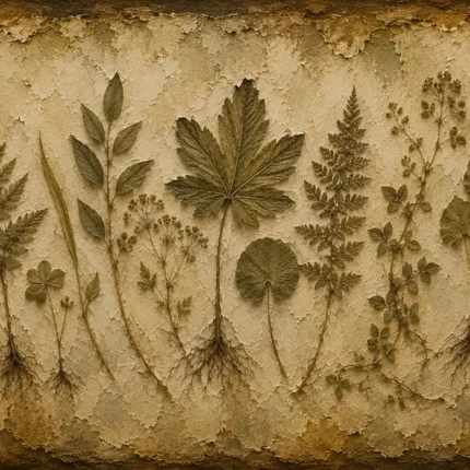Rooted Meadow Herbs Herbarium Wall Art Canvas Print