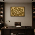 Ginkgo Branch Herbarium Wall Art Canvas Print displayed in a contemporary gallery-inspired room
